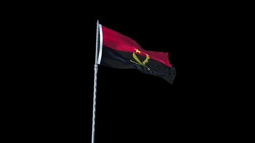 Angola National Flag Waving in the Wind
