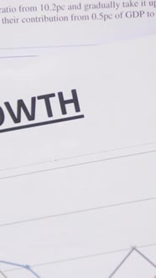 Top View of Growth Documents, Business Concept, Vertical Video