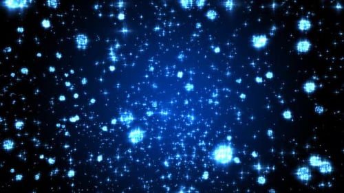 Abstract Blue Glittering Star Particles Loop Background