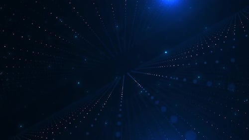 Cyber Wave Technology Background Digital Cyberspace City with Particles and Digital Data Network