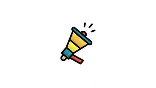 Animated Megaphone Icon for Announcements and Marketing