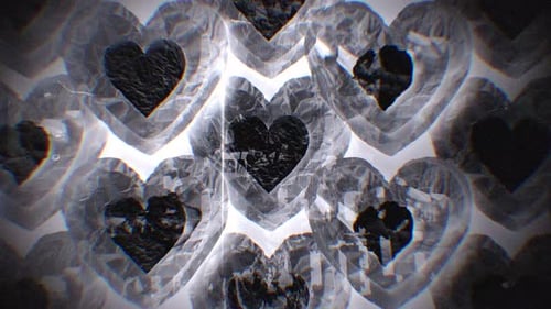 Alter Negativ-Looping-Film mit Liebesherzen aus Stop-Motion-Papier
