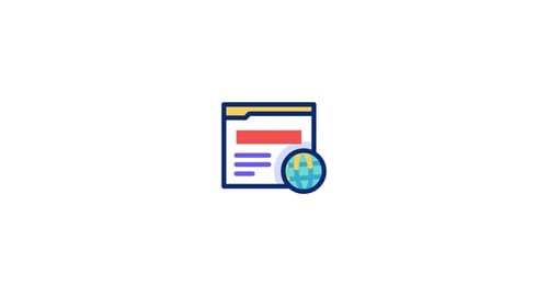 Animated Flat Design Document Globe Icon