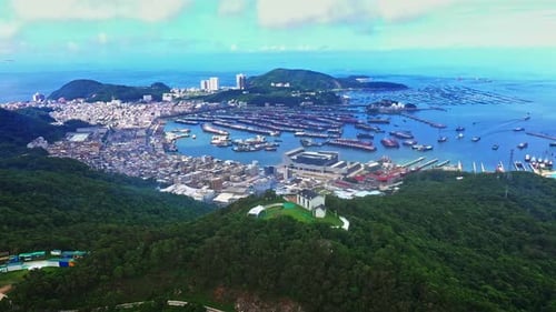 Aerial Top view of a transparent blue sea with beautiful waves at sunny day in summer. air of ocean