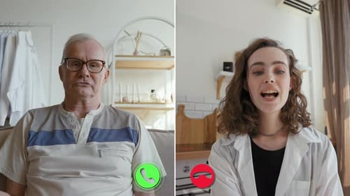 Online-Beratung zwischen Arzt und Patient in einem Videoanruf