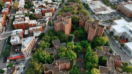 New York city housing projects to go green. Unusual design of the residential buildings