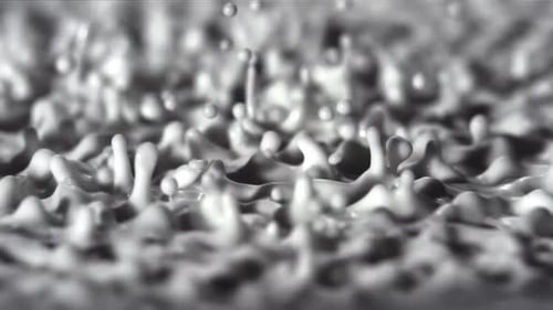 Abstract Liquid Spikes Droplets Up Close Monochromatic Motion