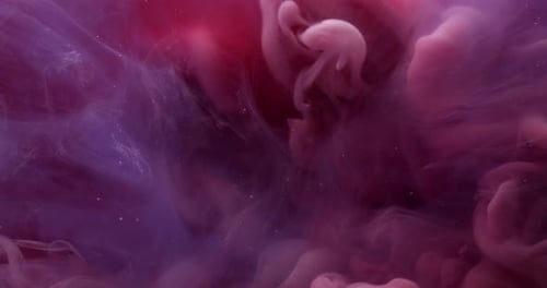 Abstract Purple and Red Plumes Floating in Space