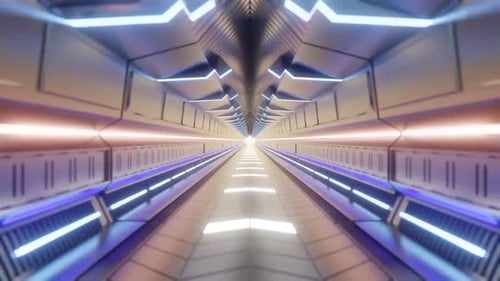 Futuristic Sci-Fi Tunnel Hyperspeed Loop Background