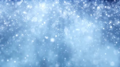 Festive Sparkling Snowfall And Bokeh Lights Background