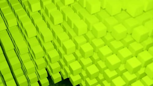 Dynamic Geometric Green Cubes Waving Abstract Background