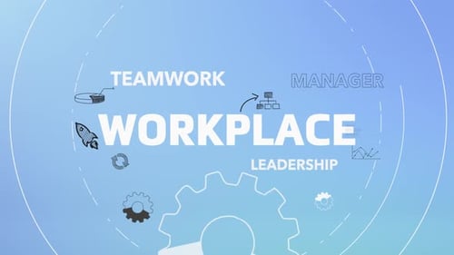 Modern Corporate Business Concept Text and Icons Reveal