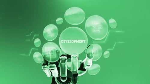 Digitaler Bildschirm, Entwicklungsrobotik, Hintergrund 4K