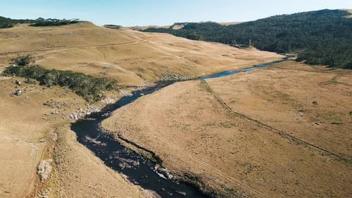 Aerial View of the Rapid River Flowing in Brazilian Highlands State of Santa Catarina