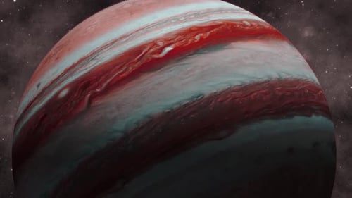 Jupiter 3d Realistic Planet View With Star