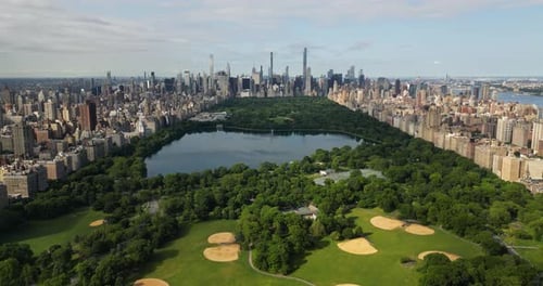 Aerial view of Central Park in Manhattan, New York City, United States