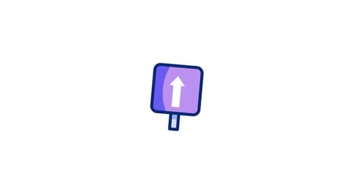 Animated Upward Direction Arrow Road Sign Icon