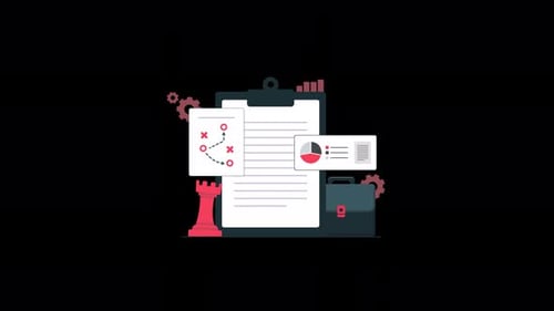 Vídeo de animación sobre el concepto de estrategia empresarial: transparente
