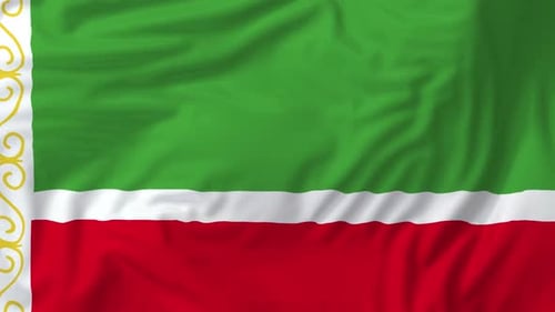 Chechen Republic Flag Waving Seamless Loop Background