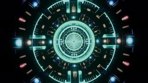 Abstract Geometric Neon Lines Forming Dynamic Endless Patterns