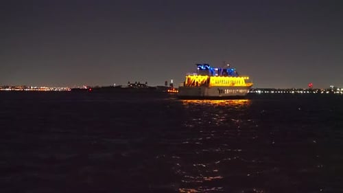 Cityscape with downtown skyscrapers in distance. Brooklyn, New York City, USA