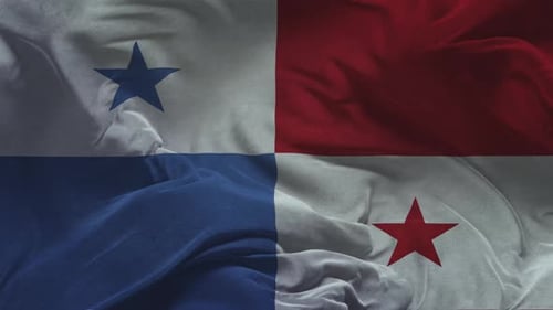 Realistic Waving Panama National Flag Loop Motion Graphic