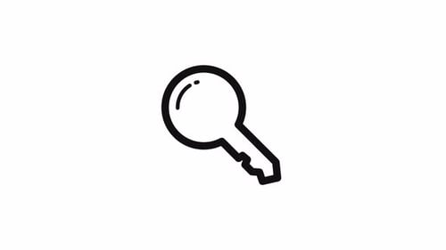 Minimalist Animated Key Icon Drawing Reveal