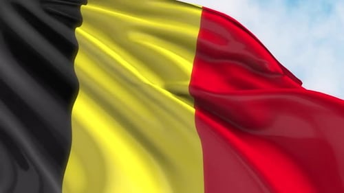 Waving Belgium Flag Seamless Loop Animation