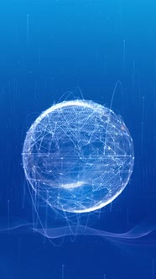Futuristic Digital Earth Global Network Animated Background