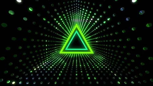 Green Neon Triangle Tunnel Lights