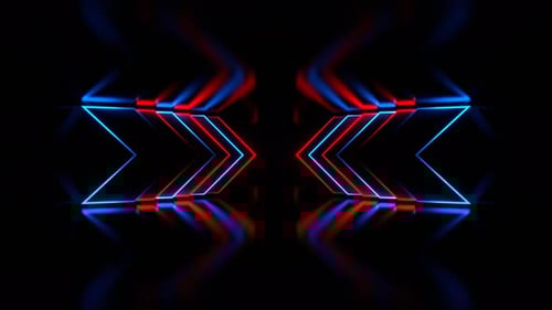 Corridor With Red And Blue Neon Arrows Background Vj Loop In 4K