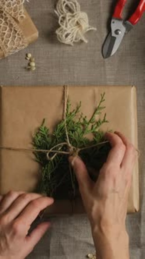 Vertical Video Christmas Gifts Wrapping