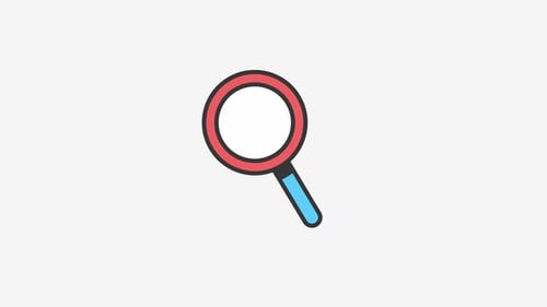 Animated Flat Design Magnifying Glass Search Icon