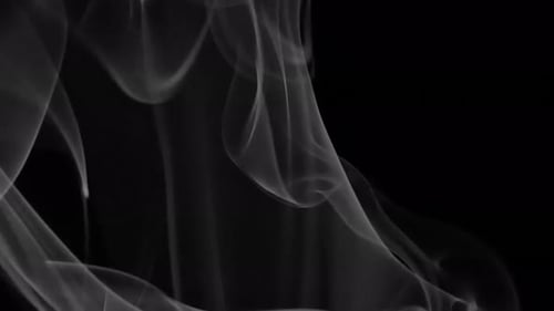 Abstract Smoke Swirling on Black Background