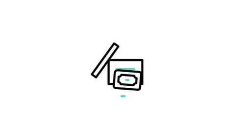 Line Art Money Document Box Icon Animation