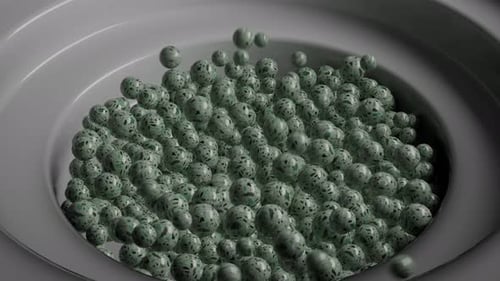 Slide Balls Loop 3D animation falling into a basket