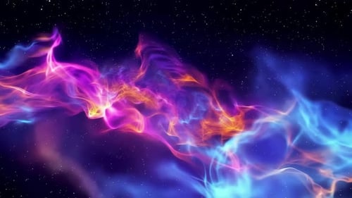 Abstrakter kosmischer Feuernebel, der sich durch den Weltraum bewegt