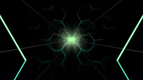 Tunnel With Polygon Background 3d Rendering