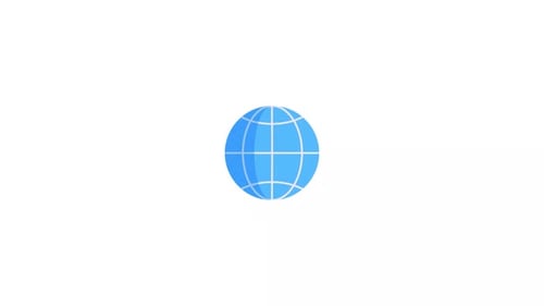 Rotating Flat Design Globe Icon Loop Animation