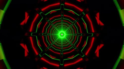 Emerald Star Tunnel VJ Loop with Rotating Geometric Layers and Neon Glow