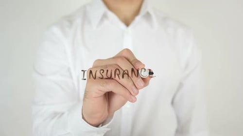 Man Writes Insurance on Transparent Surface