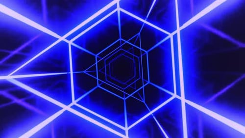 Blue neon geometric pattern
