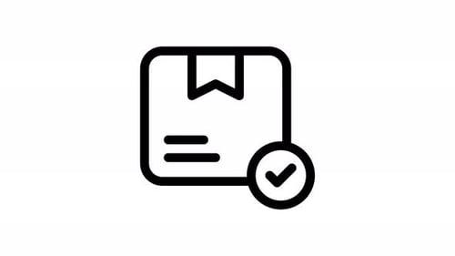 Line Art Checkmark and Box Icon Transformation Animation