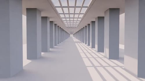 3D-Rendering einer Schleifenanimation rotierender weißer rechteckiger Rahmen, die einen Spiraltunnel bilden