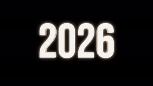 Animated 3D Year Numbers Countdown with Glowing Effect