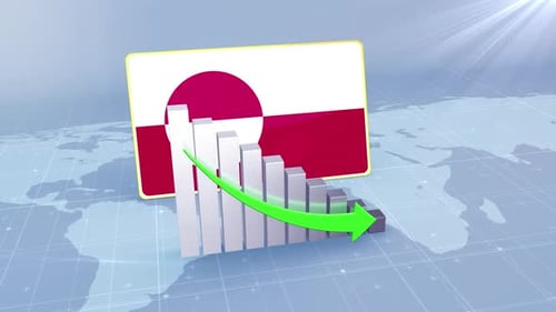 Greenland Economic Decline Bar Chart Graph Downward Green Arrow