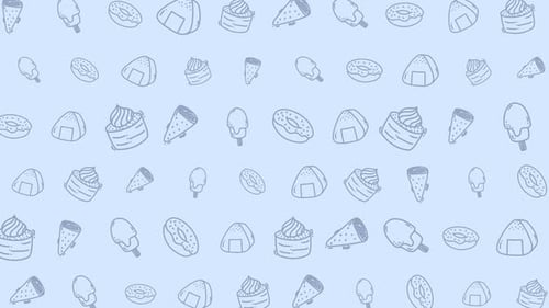 Food Pattern Animation Seamless Desserts Japanese Snacks