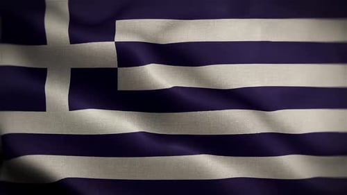 Realistic Waving Greek Flag Loop for National Identity