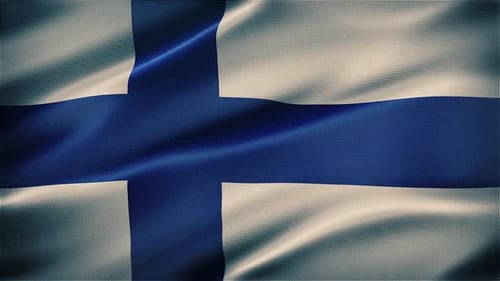 Realistic Waving Flag of Finland Loop Animation