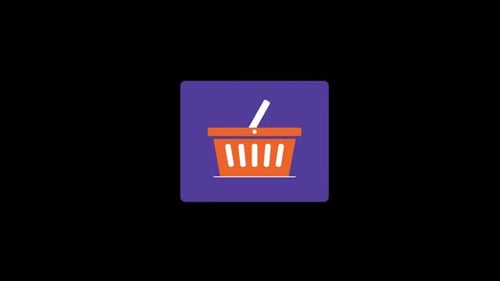 Shopping Basket App Icon Flat Animation
